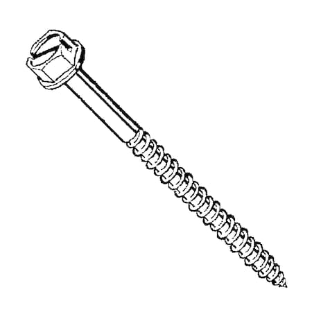 Midwest Fastener Masonry Screw, 3/16" Dia., Hex, 1 3/4 in L, Steel White Ruspert, 100 PK 54472